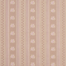 Load image into Gallery viewer, Essentials Victorian Floral Upholstery Drapery Fabric Mauve / Primrose Stripe