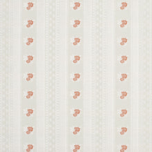 Load image into Gallery viewer, Essentials Victorian Floral Upholstery Drapery Fabric White / Coral Stripe