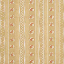 Load image into Gallery viewer, Essentials Victorian Floral Upholstery Drapery Fabric Yellow / Gold Stripe