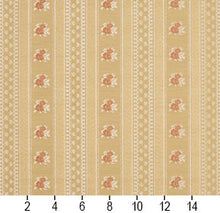 Load image into Gallery viewer, Essentials Victorian Floral Upholstery Drapery Fabric Yellow / Gold Stripe