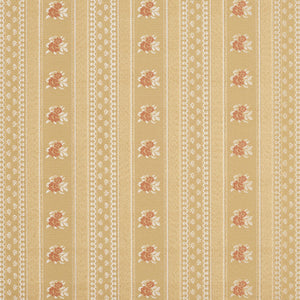 Essentials Victorian Floral Upholstery Drapery Fabric Yellow / Gold Stripe