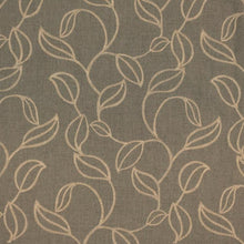 Load image into Gallery viewer, Embroidered Botanical Leaves Drapery Fabric Beige Cream Brown Green / RMIL13
