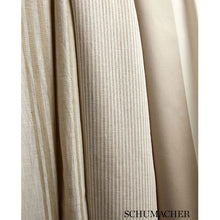 Load image into Gallery viewer, SCHUMACHER WESLEY TICKING STRIPE FABRIC / AQUA
