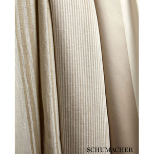 SCHUMACHER WESLEY TICKING STRIPE FABRIC / AQUA