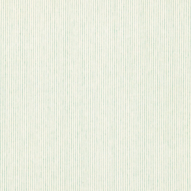 SCHUMACHER WESLEY TICKING STRIPE FABRIC / AQUA