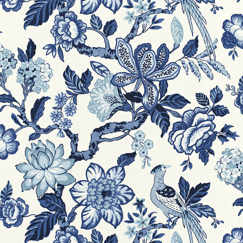SCHUMACHER HUNTINGTON GARDENS FABRIC / BLEU MARINE