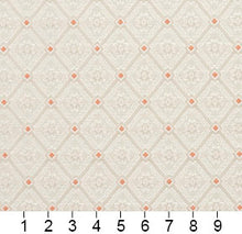 Load image into Gallery viewer, Essentials Upholstery Drapery Fabric White / Coral Diamond