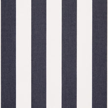 Load image into Gallery viewer, Essentials Outdoor Stain Resistant Upholstery Drapery Fabric White / Navy Stripe