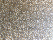 Load image into Gallery viewer, Beige Gray Circle Trellis Upholstery Fabric Geometric Asian Modern