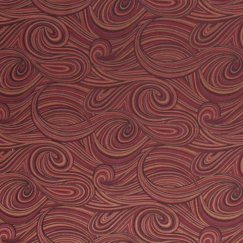 Mod Swirl Pattern Burgundy Red Wine Beige Drapery Upholstery Drapery Fabric