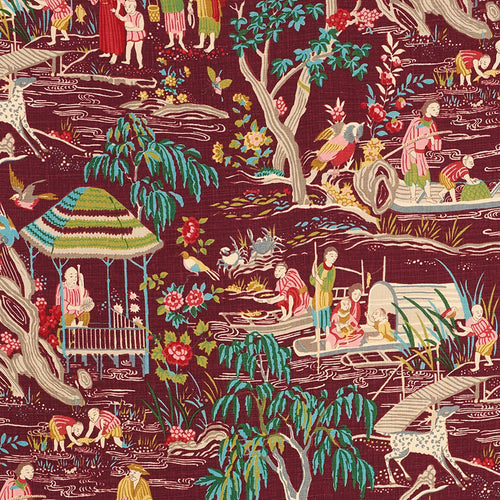 SCHUMACHER YANGTZE RIVER FABRIC / AUBERGINE