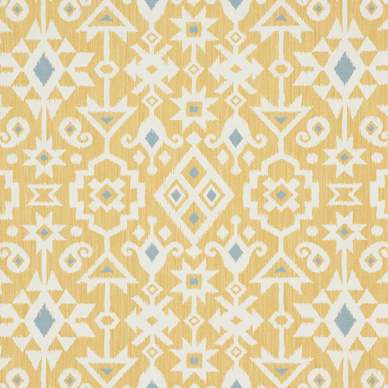 SCHUMACHER CRUSOE IKAT FABRIC / YELLOW
