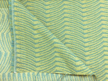 Load image into Gallery viewer, Teal Chartreuse Green Animal Pattern Chevron Indoor Outdoor Upholstery Drapery Fabric