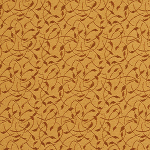 Essentials Heavy Duty Scotchgard Yellow Gold Leaf Branches Upholstery Fabric / Gold