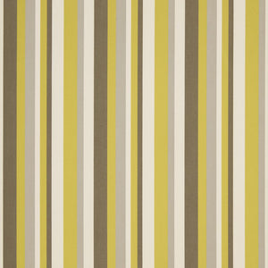 Essentials Outdoor Stain Resistant Stripe Upholstery Drapery Fabric Yellow Gray White / Lemon