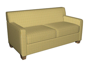 Essentials Yellow Lime White Blue Upholstery Fabric / Spring Stripe
