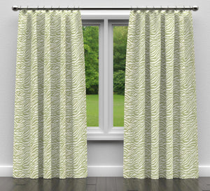 Essentials Heavy Duty Zebra Upholstery Drapery Fabric / Olive White