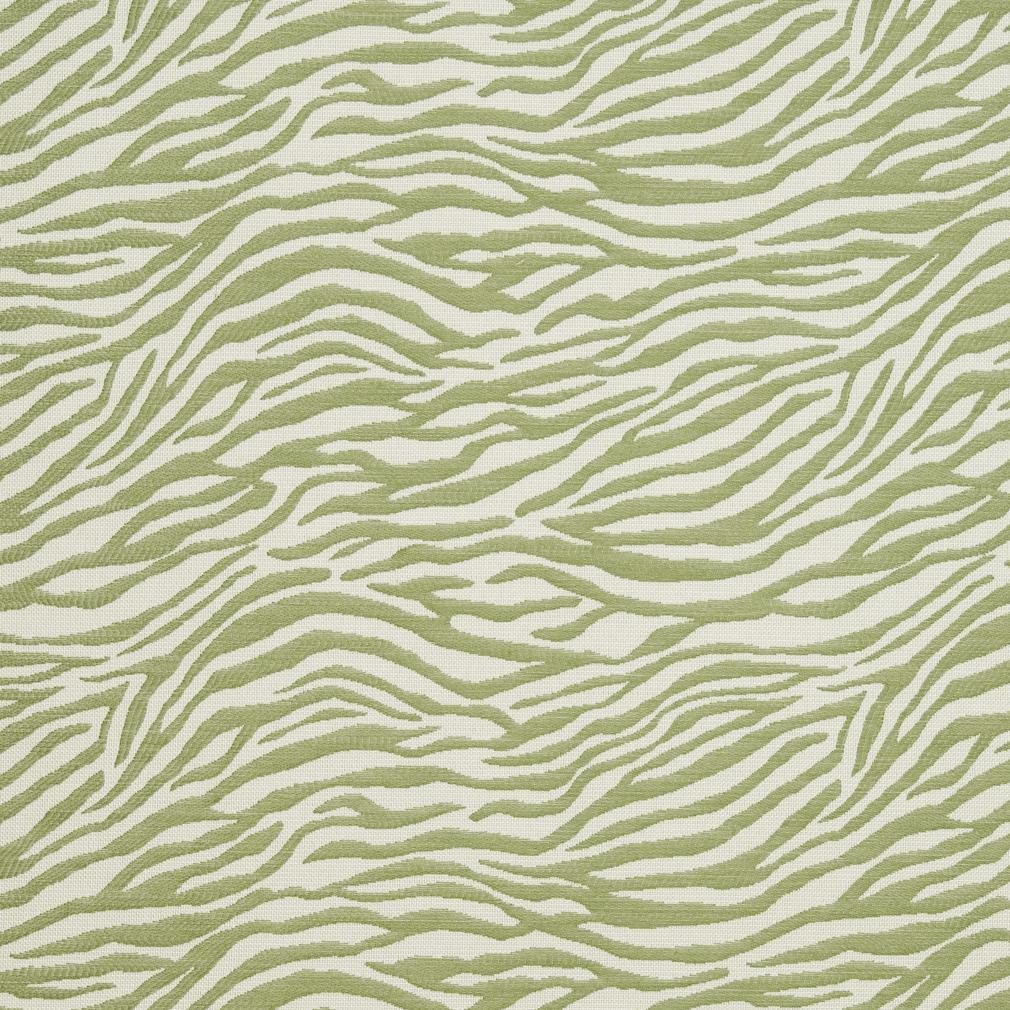 Essentials Heavy Duty Zebra Upholstery Drapery Fabric / Olive White