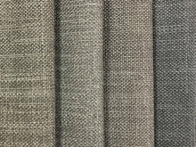 Load image into Gallery viewer, Mid Century Modern MCM Faux Linen Glazed Textured Taupe Steel Slate Stone Gray Grey Upholstery Drapery Fabric RMC-SMII