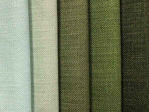 Mid Century Modern MCM Faux Linen Glazed Textured Aqua Blue Mint Green Pine Lime Forest Olive Green Upholstery Drapery Fabric RMC-SMII