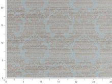 Load image into Gallery viewer, Crypton Water &amp; Stain Resistant Aqua Blue Beige Damask Upholstery Fabric