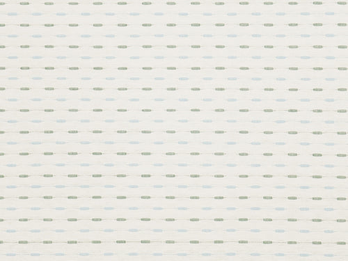 Cotton Ivory Aqua Blue Seafoam Geometric Abstract Drapery Fabric