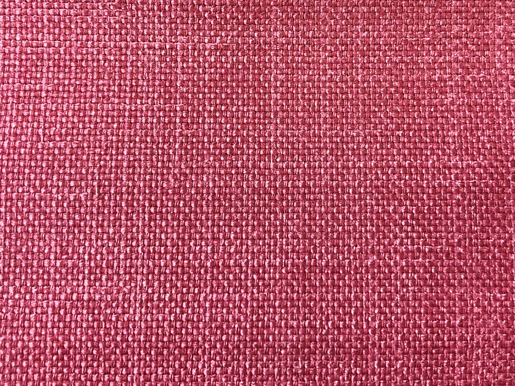 Mid Century Modern MCM Faux Linen Glazed Textured Watermelon Hot Pink Berry Red Raspberry Fire Upholstery Drapery Fabric RMC-SMII