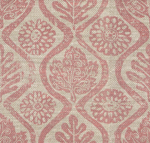 Lee Jofa Oakleaves Fabric / Pink/Oatmeal