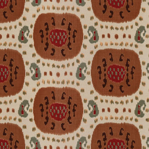 Brunschwig & Fils Samarkand Cotton And Linen Print Fabric / Brown On Beige
