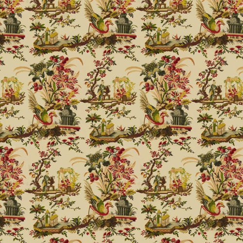 Brunschwig & Fils Le Lac Glazed Chintz Fabric / Cream