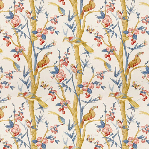 Brunschwig & Fils Toucans Fabric / Berry/Slate