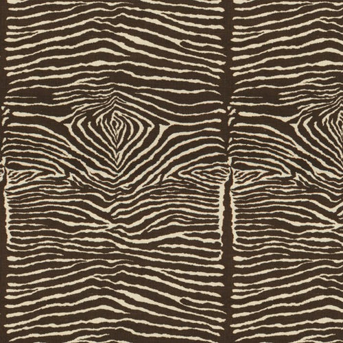 Brunschwig & Fils Le Zebre Linen Print Fabric / Charcoal Brown And White