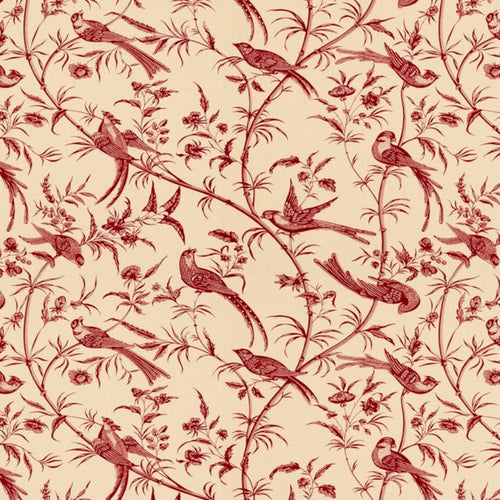 Brunschwig & Fils Bengali Cotton Print Fabric / Red