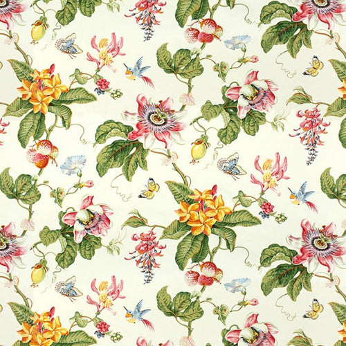 Brunschwig & Fils Parfum D Ete Cotton Print Fabric / White