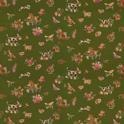 Brunschwig & Fils Animalitos Woven Tapestry Fabric / Patio Green