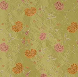 Embroidered Silk Floral Drapery Fabric / Summer / U222