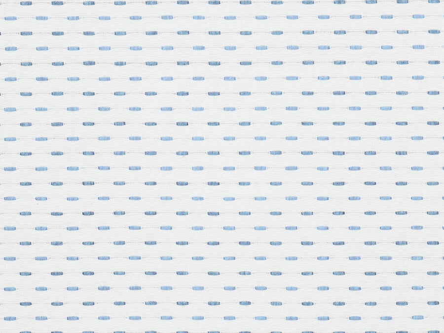 Cotton Ivory Aqua Denim Blue Geometric Abstract Drapery Fabric