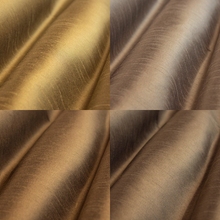 Load image into Gallery viewer, Faux Silk Antique Gold Taupe Taupe Brown Taupe Gray Drapery Fabric