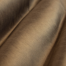 Load image into Gallery viewer, Faux Silk Antique Gold Taupe Taupe Brown Taupe Gray Drapery Fabric