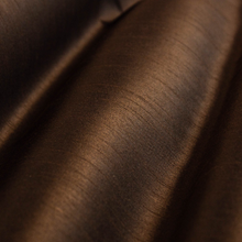 Load image into Gallery viewer, Faux Silk Charcoal Taupe Coffee Brown Espresso Brown Silver Gray Drapery Fabric