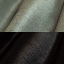 Load image into Gallery viewer, Faux Silk Washed Teal Black Drapery Fabric