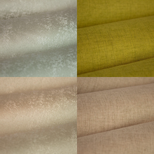 Load image into Gallery viewer, Champagne Chartreuse Green Beige Glow Blackout Drapery Fabric