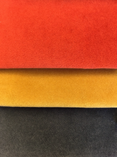Load image into Gallery viewer, Heavy Duty Orange Mustard Yellow Charcoal Upholstery Drapery Velour Fabric