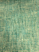 Load image into Gallery viewer, Heavy Duty Teal Tweed Aqua Chenille Off White Tweed Upholstery Fabric