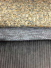Load image into Gallery viewer, Heavy Duty Navy Brown Tweed Blue Tweed Denim Velvet Upholstery Fabric
