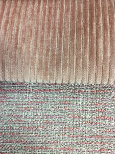 Heavy Duty Rose Mauve Velvet Stripe Mauve Lilac Tweed Upholstery Fabric