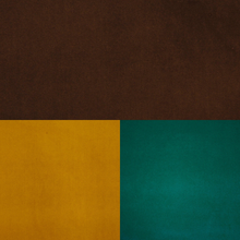 Load image into Gallery viewer, Water and Stain Resistant Brown Mustard Gold Teal Upholstery Fabric