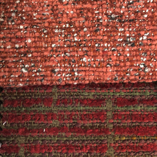 Load image into Gallery viewer, Crypton Water Stain Resistant MCM Mid Century Modern Rust Red Dark Red Tweed Upholstery Fabric