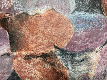 Load image into Gallery viewer, Vintage Cotton Abstract Floral Purple Mauve Teal Rusty Brown Charcoal Gray Drapery Fabric