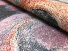 Load image into Gallery viewer, Vintage Cotton Abstract Floral Purple Mauve Teal Rusty Brown Charcoal Gray Drapery Fabric